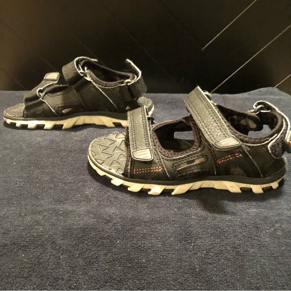 2 for $10 - George Black Velcro Strap Sandals